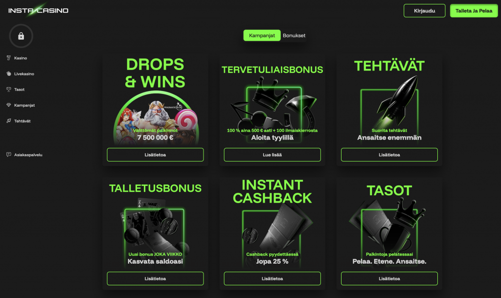 Bonuser hos Instacasino